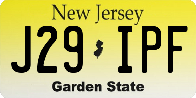 NJ license plate J29IPF