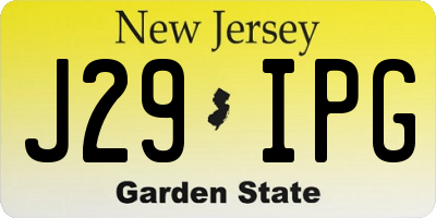 NJ license plate J29IPG