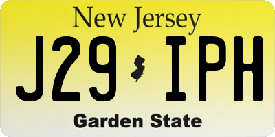 NJ license plate J29IPH