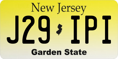 NJ license plate J29IPI