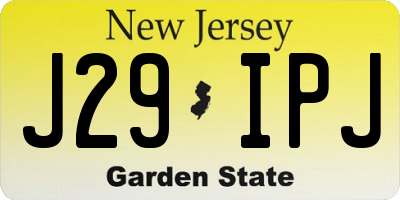 NJ license plate J29IPJ