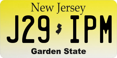 NJ license plate J29IPM