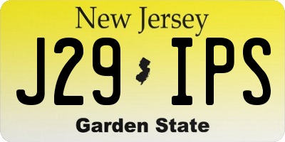 NJ license plate J29IPS