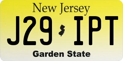 NJ license plate J29IPT
