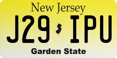 NJ license plate J29IPU