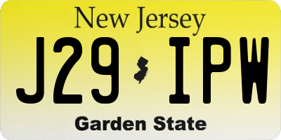 NJ license plate J29IPW