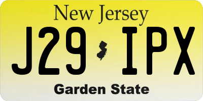 NJ license plate J29IPX