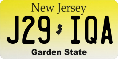 NJ license plate J29IQA