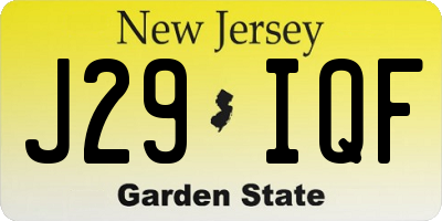 NJ license plate J29IQF