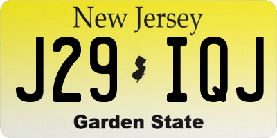 NJ license plate J29IQJ