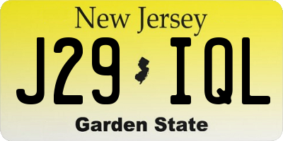 NJ license plate J29IQL