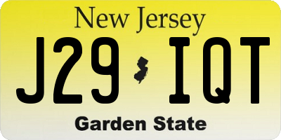 NJ license plate J29IQT