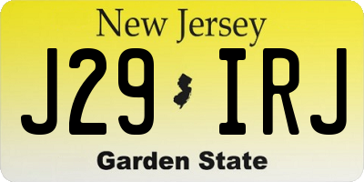 NJ license plate J29IRJ