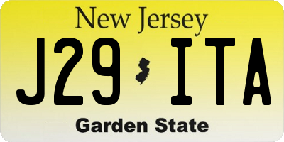 NJ license plate J29ITA