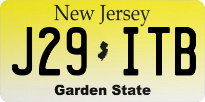 NJ license plate J29ITB