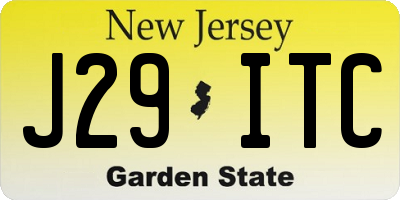 NJ license plate J29ITC