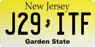 NJ license plate J29ITF