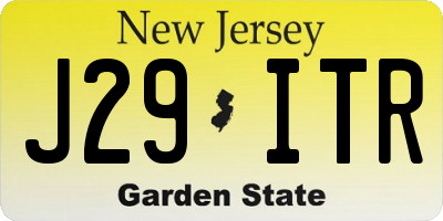 NJ license plate J29ITR