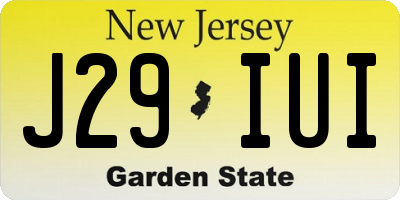 NJ license plate J29IUI