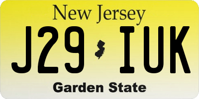 NJ license plate J29IUK