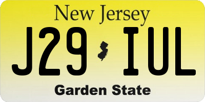 NJ license plate J29IUL