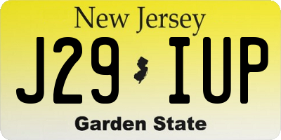 NJ license plate J29IUP