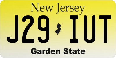 NJ license plate J29IUT