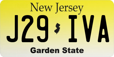 NJ license plate J29IVA