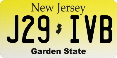 NJ license plate J29IVB
