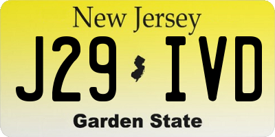 NJ license plate J29IVD