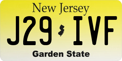 NJ license plate J29IVF