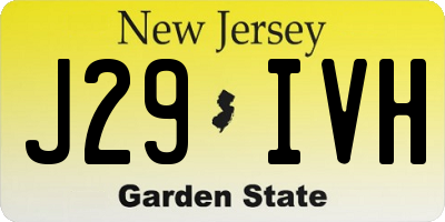 NJ license plate J29IVH