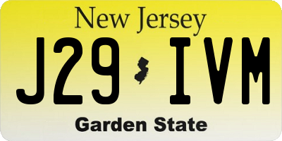NJ license plate J29IVM