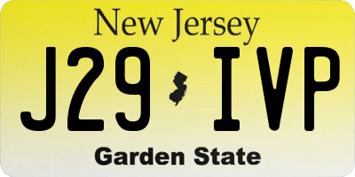 NJ license plate J29IVP