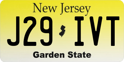 NJ license plate J29IVT