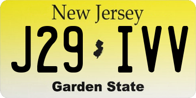 NJ license plate J29IVV