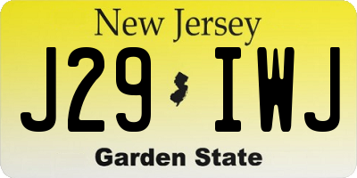 NJ license plate J29IWJ