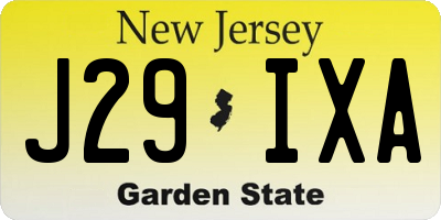 NJ license plate J29IXA