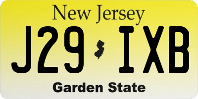 NJ license plate J29IXB