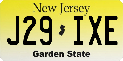 NJ license plate J29IXE