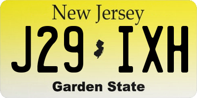NJ license plate J29IXH