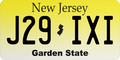 NJ license plate J29IXI