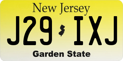 NJ license plate J29IXJ
