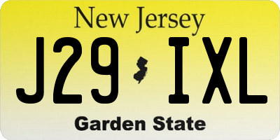 NJ license plate J29IXL