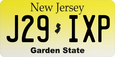 NJ license plate J29IXP