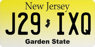 NJ license plate J29IXQ