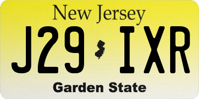 NJ license plate J29IXR