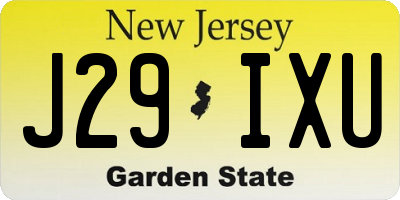 NJ license plate J29IXU