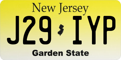 NJ license plate J29IYP