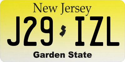 NJ license plate J29IZL